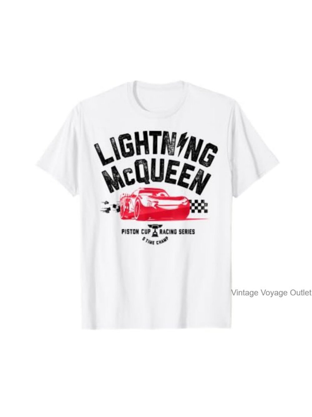 Disney Pixar Cars 3 Lightning McQueen Piston Cup Vintage T-Shirt